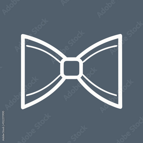 Minimalist Bow Tie Icon ,Elegant Line Art Symbol Design