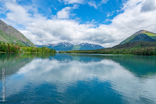 Foto Alaska mountains, glacier, forest, view of Homer spit
