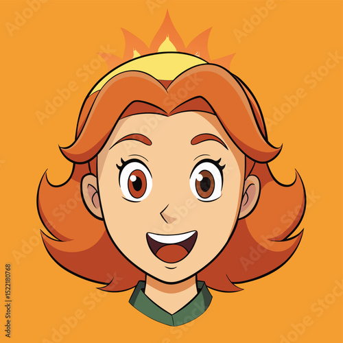 Her face alight with a sense of adventure and fun, full of excitement and lively spirit.