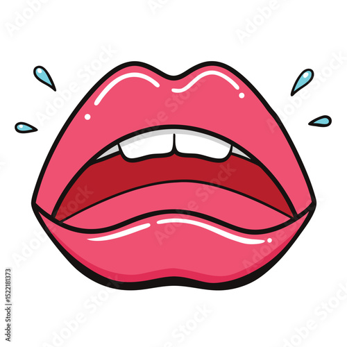 Lips slightly parted, breathing heavily from fatigue, showing deep exhaustion.