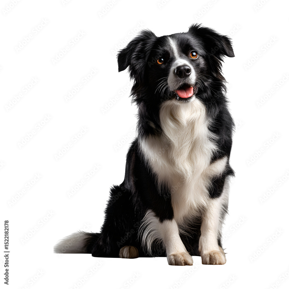 Fototapeta premium Border Collie dog sitting and alert