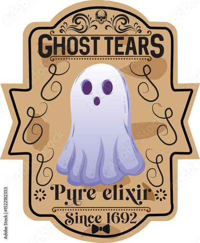 ghost tears pure elixir since 1692, Halloween Potion Labels printable and sublimation