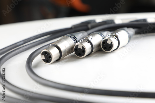Microphone cable with XLR plug.