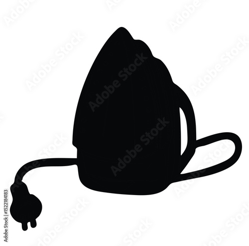 Cute cartoon hand drawn vector iron silhouette.