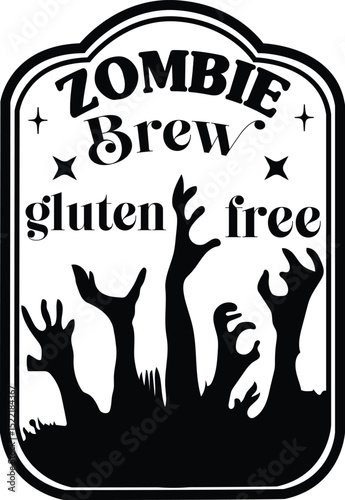 Zombie Brew, Halloween Potion Labels SVG design