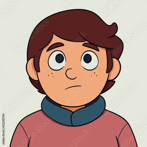 A soft, timid gaze, lacking confidence and showing hesitation, a vulnerable and shy facial expression.