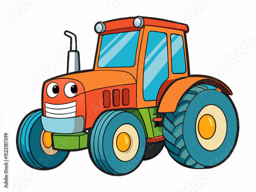 tractor isolated on white