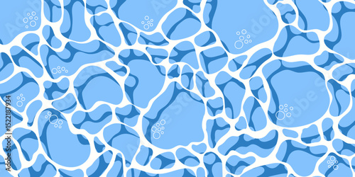 Blue water surface background. Summer sea waves abstract design with sun light reflection effect