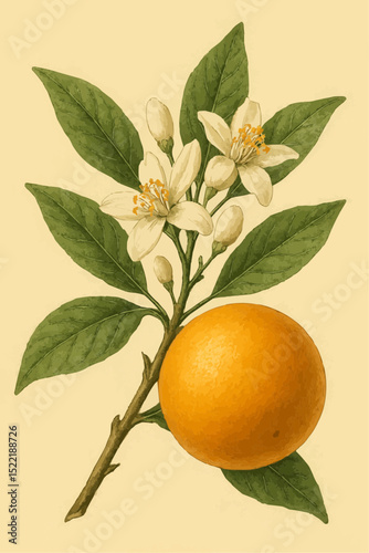 Orange | Antique Flower Illustrations