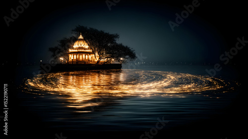 floating above clouds surrounded by infinite reflections and glowing pathways