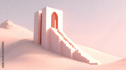 desert made of liquid mirrors reflecting multicolored skies and ancient ruins