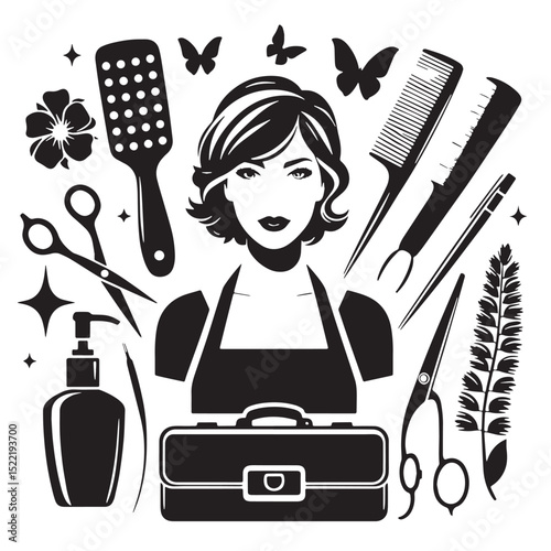 Hairdresser and Beauty Salon Icons