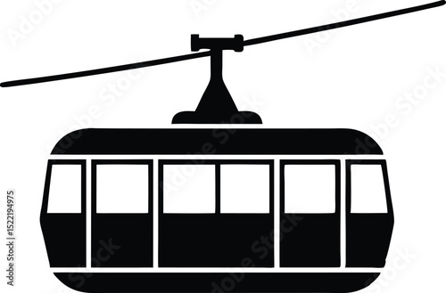cable car isolated on white background