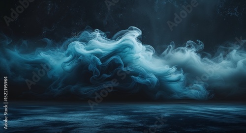 Wallpaper Mural Abstract Blue and Black Misty Background with Swirling Texture and Mysterious Atmospheric Mood Torontodigital.ca