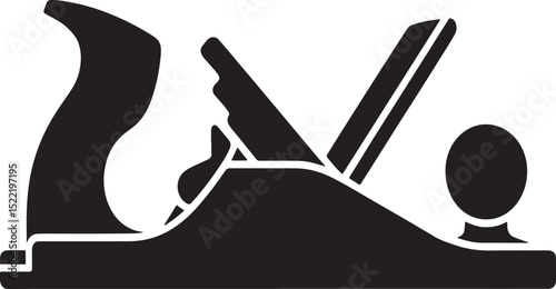 Black and white illustration of a hand plane woodworking tool.