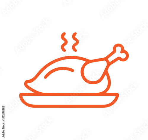 Holiday Feast Icon – Roast Chicken Line Art