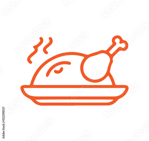 Holiday Feast Icon – Roast Chicken Line Art
