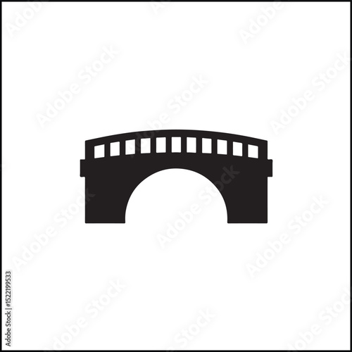Minimalist silhouette of bridge in vector design