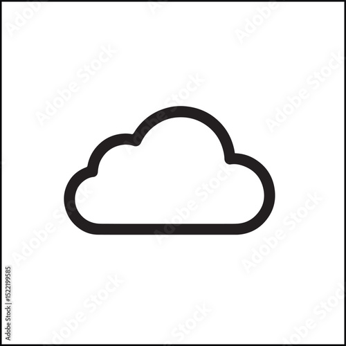 Black cloud icon in minimalist vector style