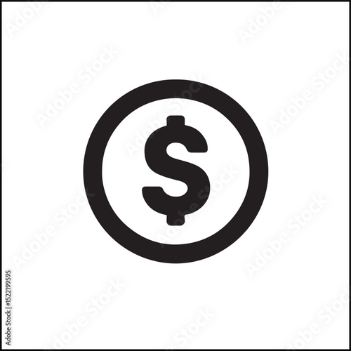 Black coin silhouette in simple vector design