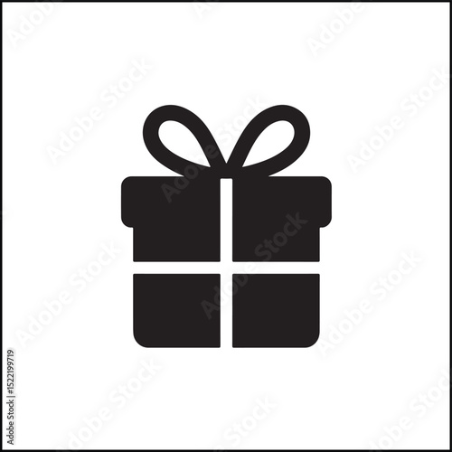 Gift box silhouette in simple vector illustration