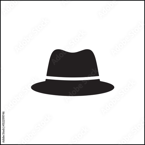 Hat silhouette in minimal vector illustration