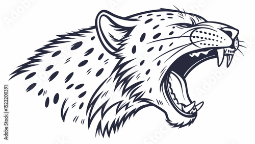 Roaring Leopard Head Graphic Design