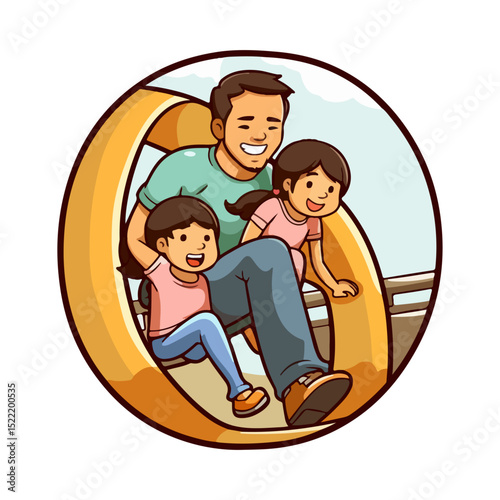 happy family with children