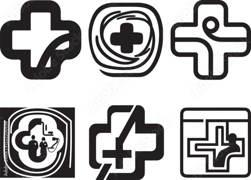 Medical Icons Set for Healthcare Professionals and Institutions, Collection of Medical Symbols in a Clean Design