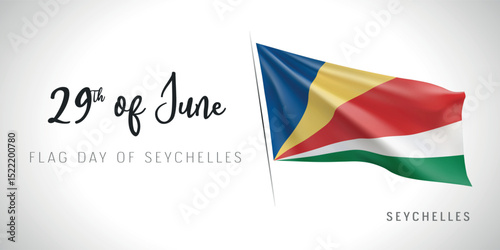 Free Download Seychelles flag day vector banner, greeting card - GFXLoad