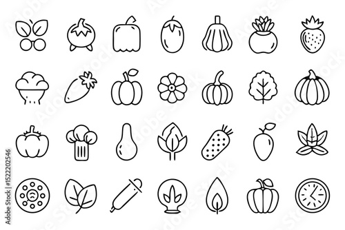 Single line icon depicting vegetables tomato olive and garlic for culinary designs