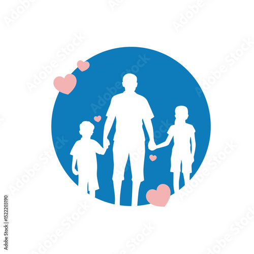 dad and his son and daughter