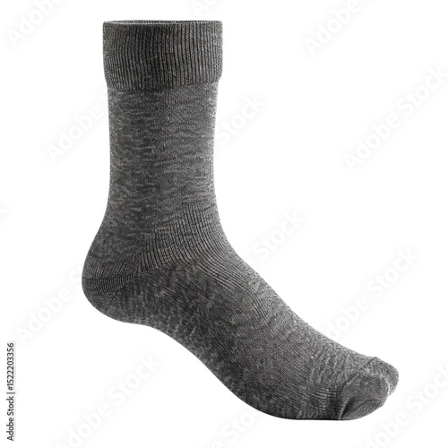 Cozy, gray sock made from soft material, perfect for keeping feet warm and comfortable during colder months. Ideal for casual wear or lounging at home