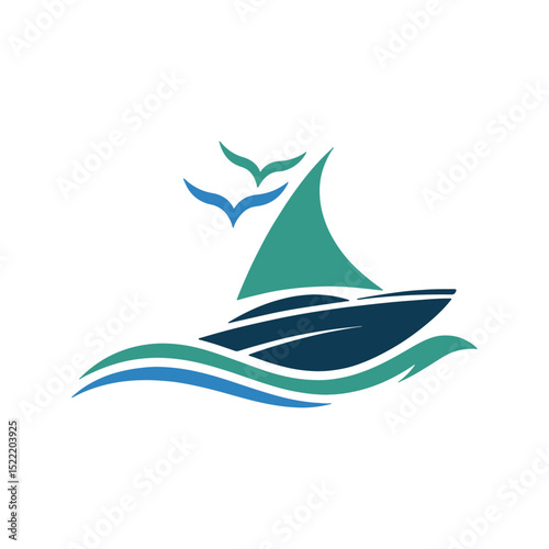 Unique boat logo Modern and minimalist vector and abstract logo
