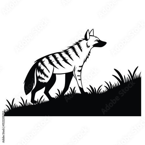 A striking vector illustration of a wild zebra silhouette