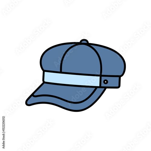 Blue baseball cap with light band on white background representing Major League Baseball - Team Identity  