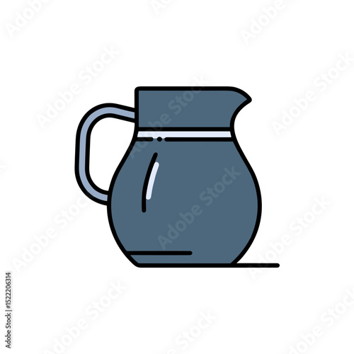 Modern pitcher in blue color for serving beverages at home  
