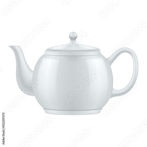 Elegant ceramic teapot design on a white background showcasing simplicity and functionality for tea lovers