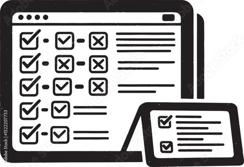 Digital task management interface with completed and pending che