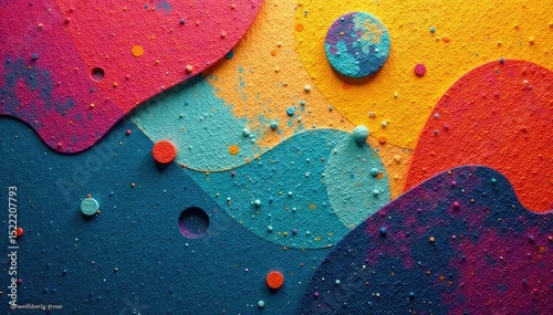 Abstract funky wallpaper, bold geometric shapes, textured surface, backdrop, orange, shapes