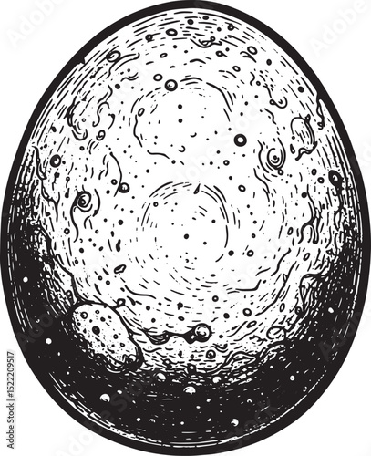 The Cosmic Egg, A Detailed Woodcut Drawing of Universe Origin