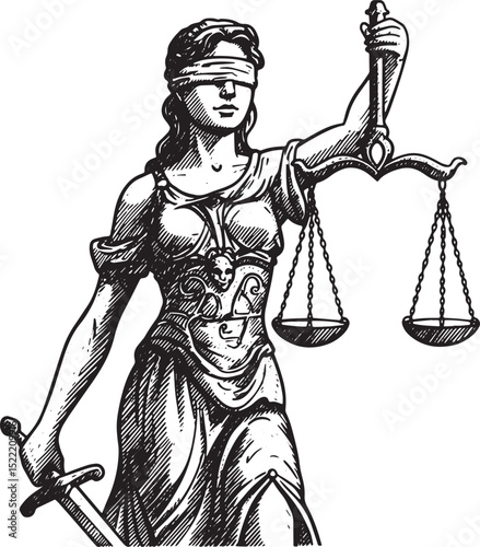Lady Justice allegorical personification of moral force blindfol
