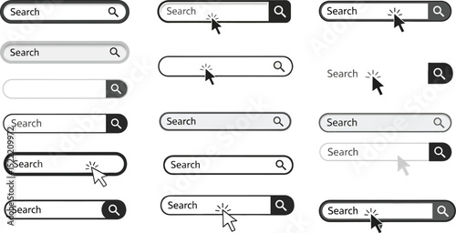 set of search bar buttons