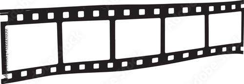 Vintage film strip illustration with a woodcut drawing style, in