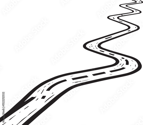 Winding Road Illustration, A Journey through Life's Twists and T