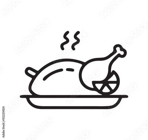 Fried chicken bucket icon. Crispy chicken legs illustration. 