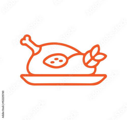 A solid design vector of chicken turkey . vector illustration