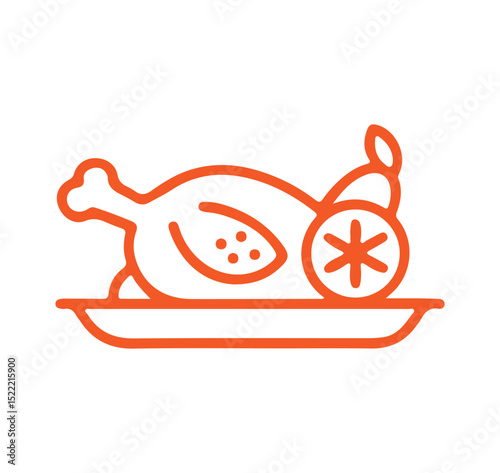 A solid design vector of chicken turkey . vector illustration