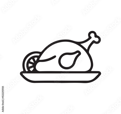 Chicken Vector Icon Christmas solid Style Illustration. EPS 10 