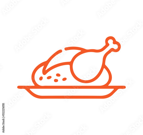 A solid design vector of chicken turkey . vector illustration